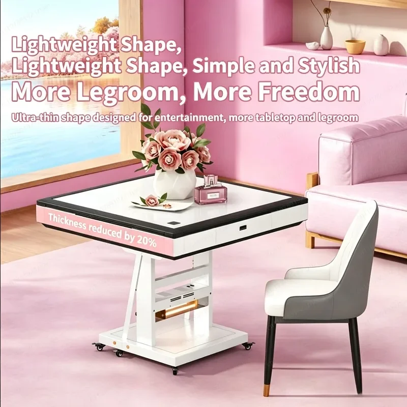 7.0 Silent Tech Double Folding Mini Mahjong Table, Automatic Home Electric Low Noise Machine with Heating