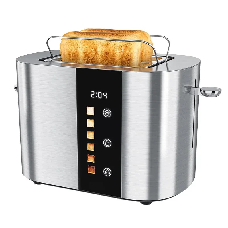Touchscreen Toaster Electric Stainless Steel Multifunctional Extra-Wide Double-Slot Automatic Toaster Dual Slots