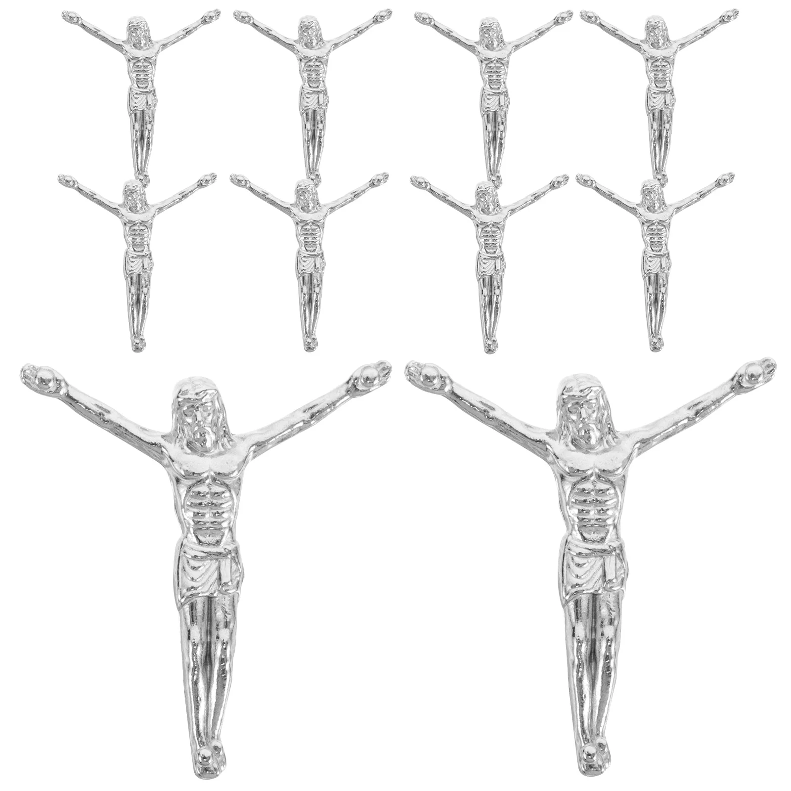 

10pcs Jesus Cross Accessories: Metal Crucifix Charm For Religious Jewelry Home Decor Diy Assembly s Keychain Bracelet