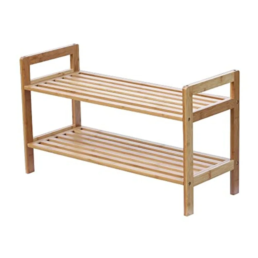 

2 Tier Bamboo Shoe Rack Brown