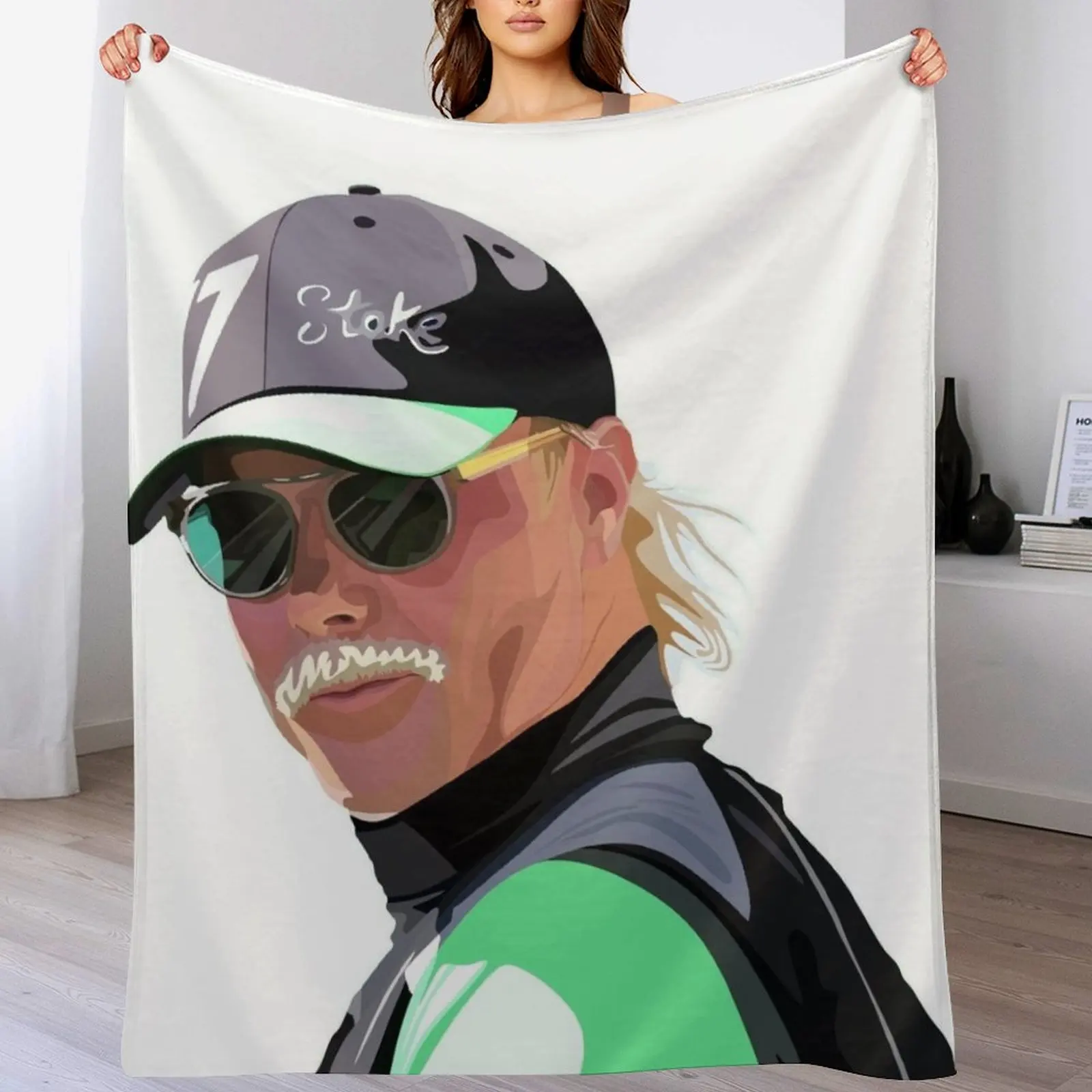 Bottas Moustache Throw Blanket Soft Plush Plaid Summer Softest Blankets