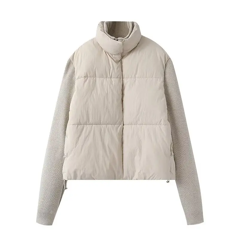 JNLEAOG Chaqueta de Aodón con Parches Tejidos de Moda para Mujer, Otoño, Nueva, Manga Larga, Cuello Alto, Estilo Urbano 05...