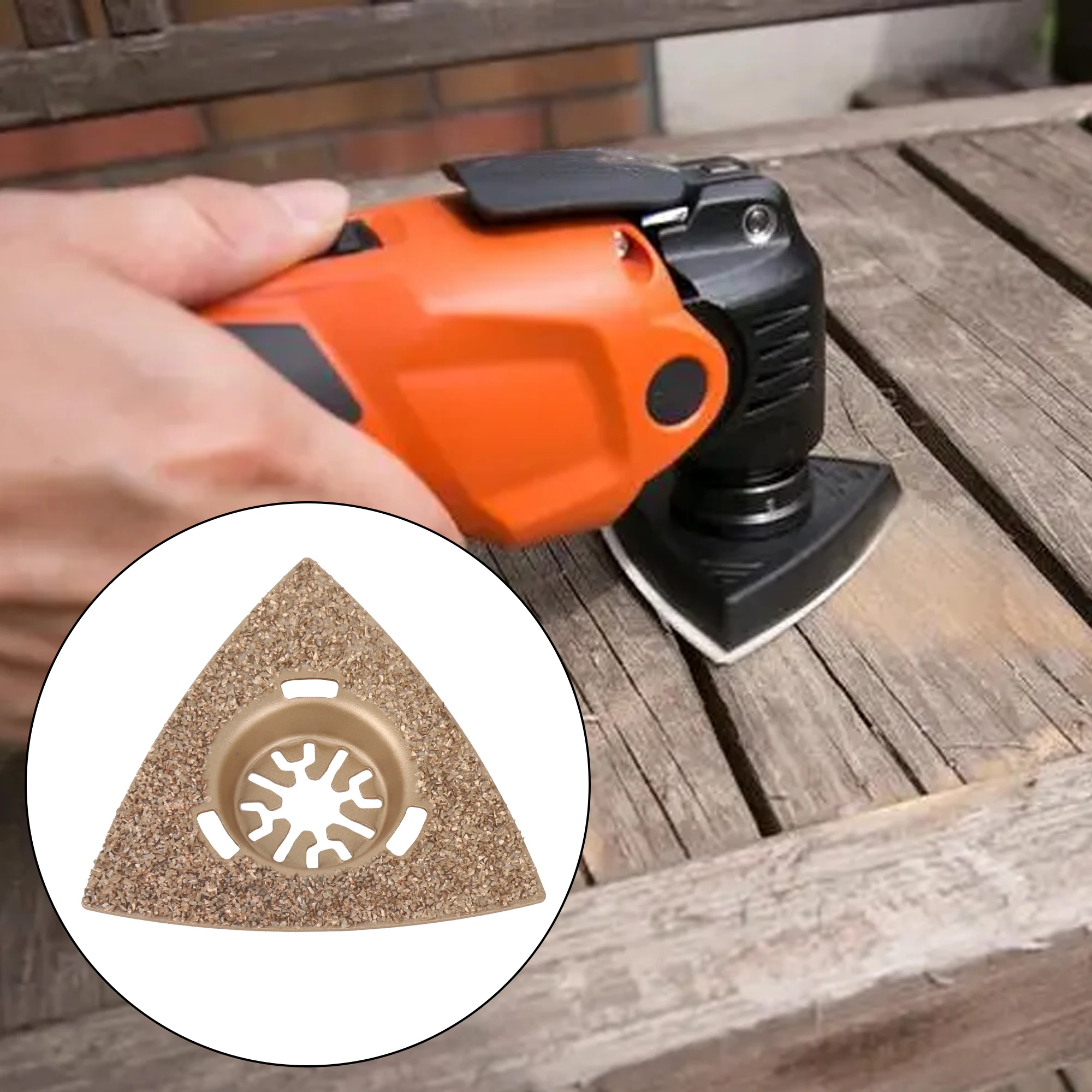 

3.15 Inch Yellow Oscillating Triangle Carbide Rasp, Heavy Duty File for Grinding Stone, Concrete, Masonry Trimming & Shaping