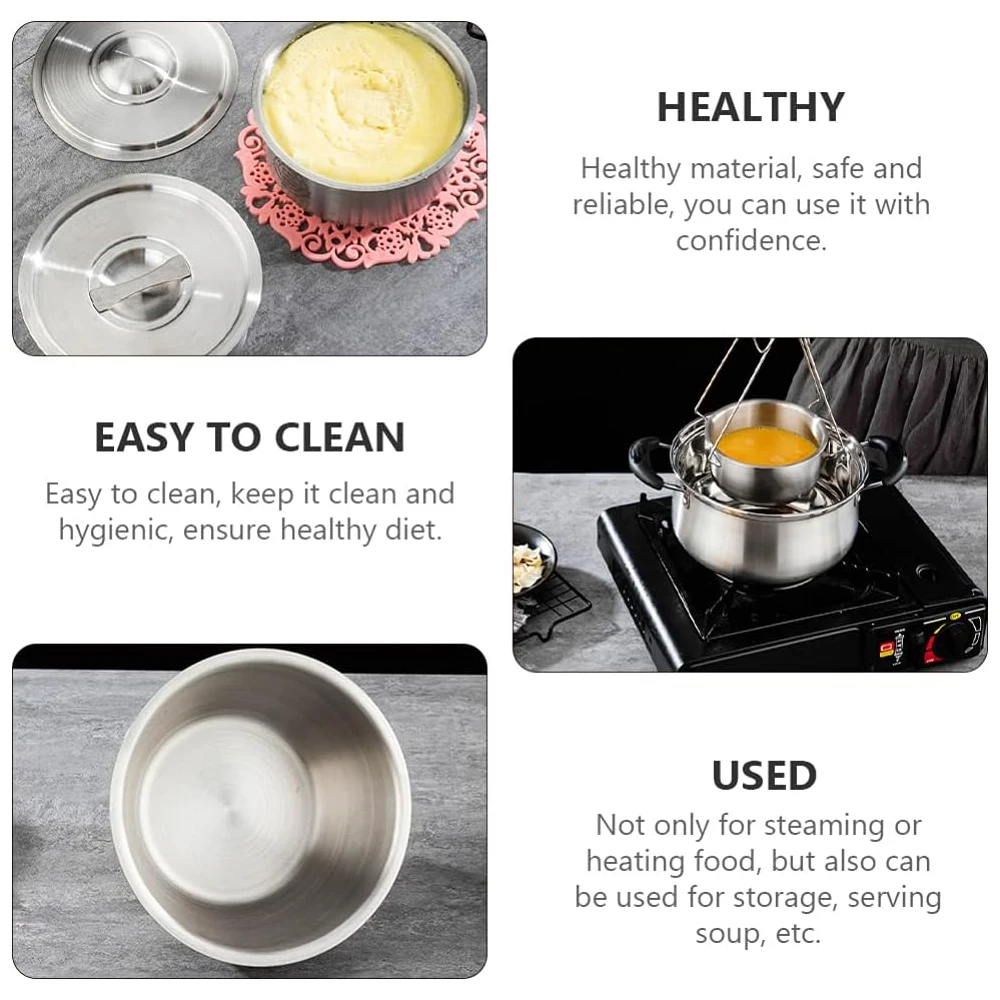 304 Stainless Steel Steamed Egg Bowl With Lids Kitchen Tableware Fruit Salad Dessert Soup Bowl Food Container Rice Noodles Bowl