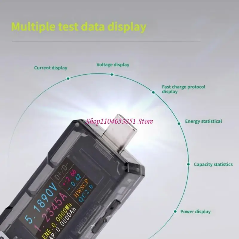 High Accuracy Chargers Tester With Transparents ABS Housing Measures Voltages Current And Power Without External Power Supply
