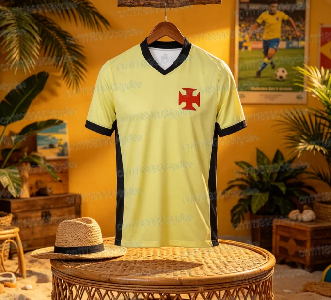 202627 Vasco Da Gama Brasilianisches Fußballtrikot für Herren, Sportliches Oversize-Design, Atmungsaktiv, Schnelltrocknend, Streetwear-Oberteile, Familien-Matching – Detail 4