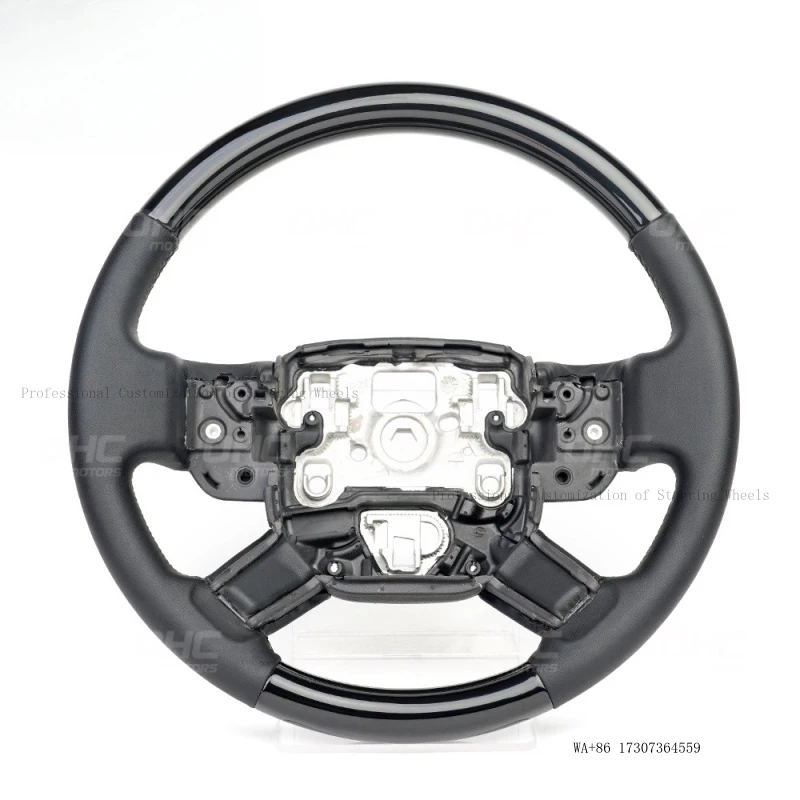 13-21 for Land Rover Range Rover Executive, piano lacquer flat leather and walnut wood steering wheel car steering whee