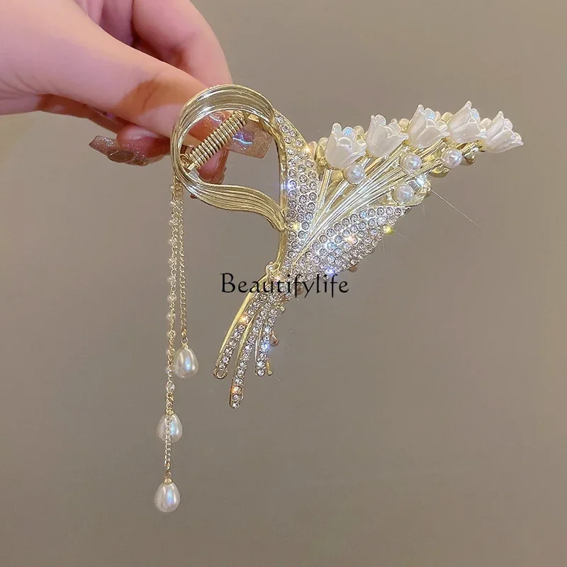 

Rice Flower Tassel Updo Hair Claw Hair Accessories Back Head Ancient Style Hair Clip Headdress