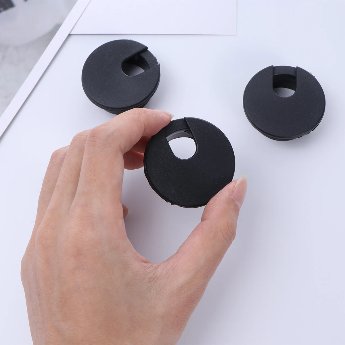

20 Pcs Wiring Hole Cover Much More Size Computer Cable Desk Screw Cap Desktop Useful