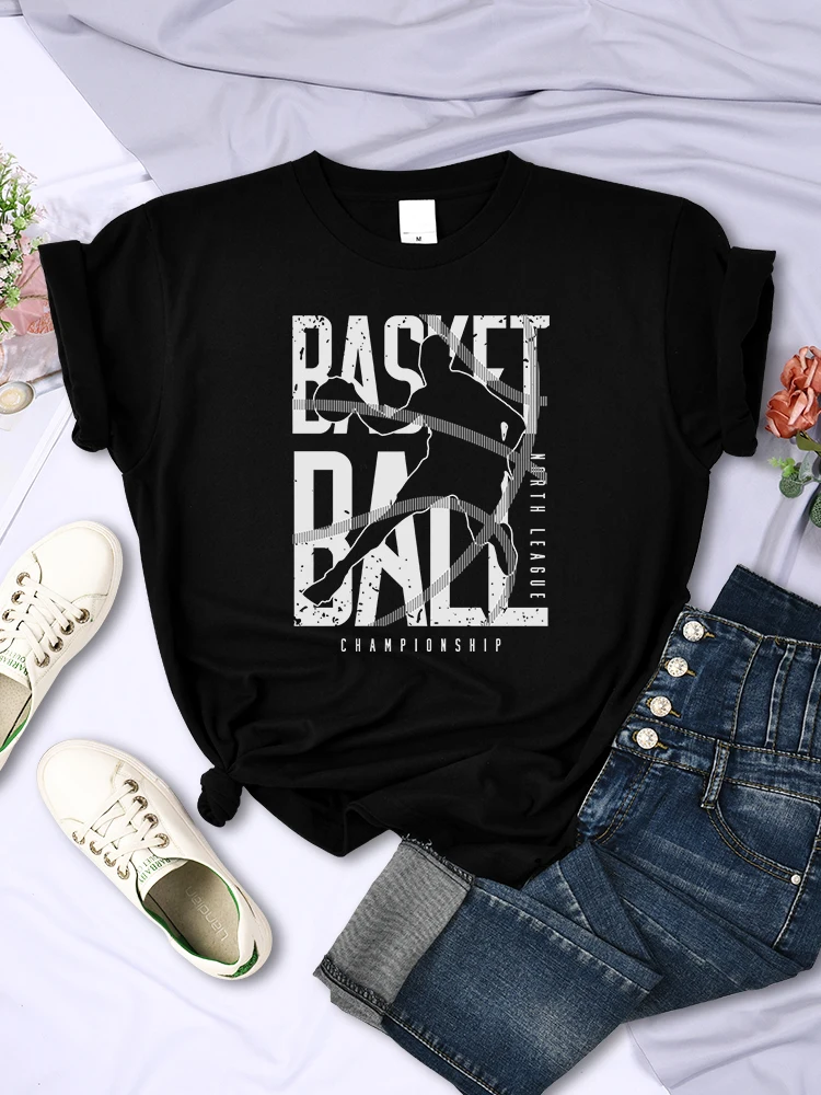 

Play Basketball Hard Printing Womens T-Shirt Breathable Summer T Shirts Fashion Cool Tops Tees Breathable S-Xxxl Tshirts Women