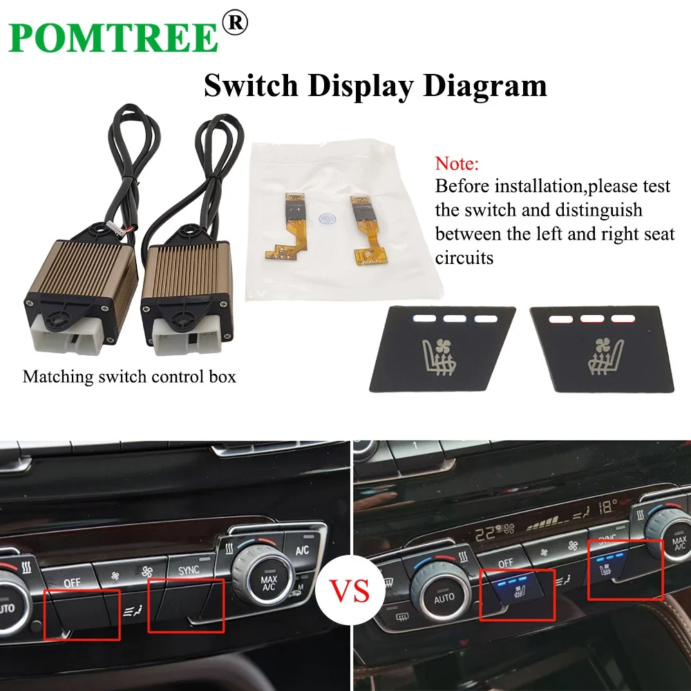 Built-in Car Seat Ventilation Cooling And Heating System Kit Fit 2 Seats,Dedicated Switch Suitable For BMW X1 Central Control