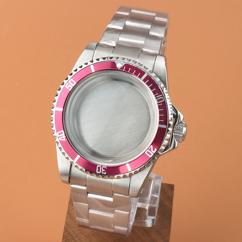 

NH35 Watch Case 39.5mm 316L Stainless Steel Oyster/Jubilee Watchbands Fit NH35 NH36 Movement 28.5mm Dial Waterproof SUB GMT Case