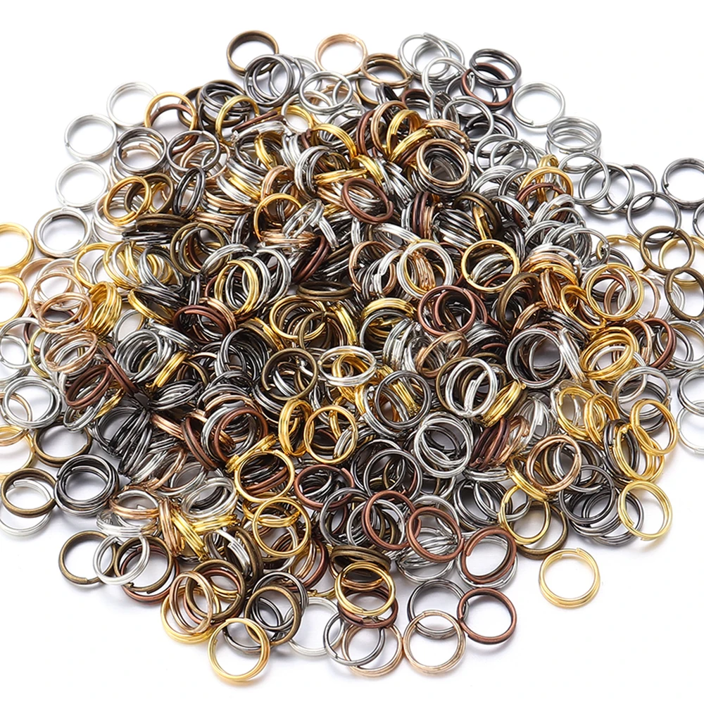 50-200pcs/Lot 4-16mm Gold Color Double Loops Jump Rings Split Rings Connectors For Jewelry Making Accessories DIY Necklace