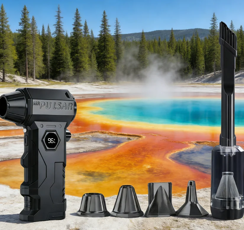 

Турбовоздуходувка 990000 об/мин, мощный поток воздуха, компактный пылесос-воздуходувка для чистки автомобилей, сухая и влажная уборка, аккумулятор 10000 мАч, пневматический пистолет для сдувания воздуха