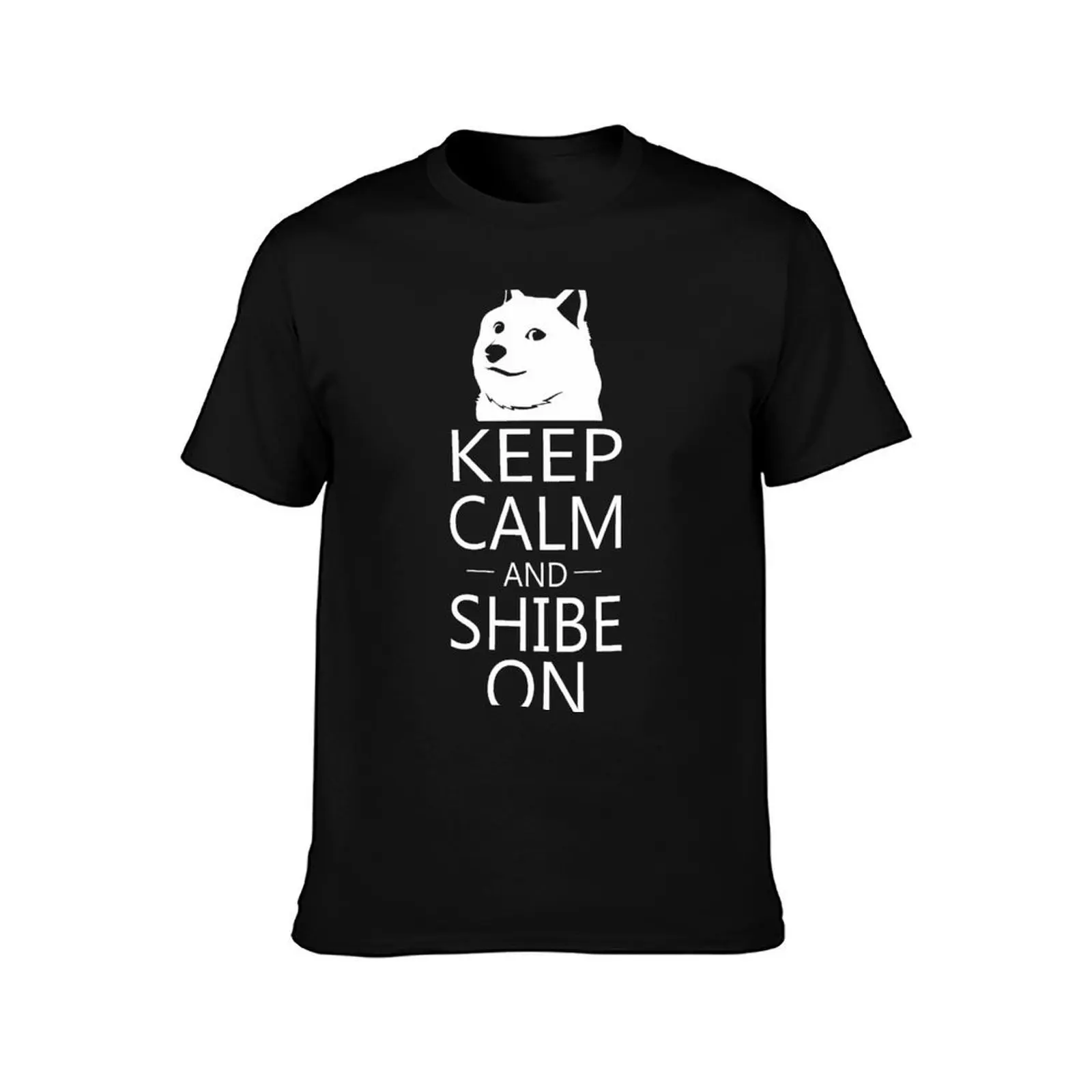 Keep Calm and Shibe On | Shiba Inu | NickerStickers? on Redbubble T-Shirt, Summer Casual Cotton Tee, Oversized Streetwear Tops
