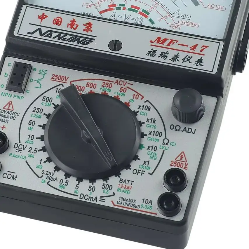 Portable 47 Analog Multimeter with Knob Operation Measure DC/AC Voltage Current and Resistance Easily at Home or in the Lab