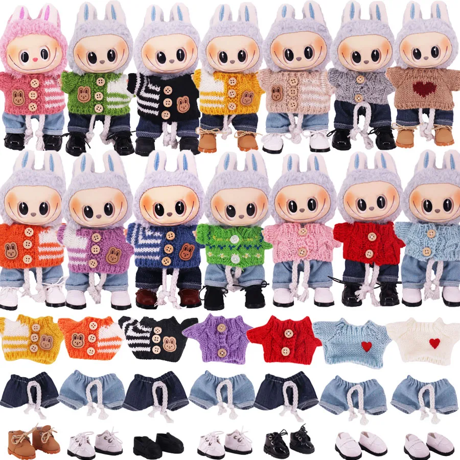 

3Pcs/Set=Sweater+Pants+Leather Shoes, Latest Clothing For labubu,17CM Doll Clothes,Doll Accessories Gifts,Girl's Toys,Festival