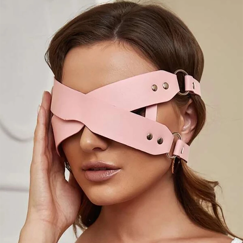 UYEE Sexy Blindfold Mask PU Leather Girl Cosplay Masquerade Sexy Lingerie Women Body Erotic Halloween Carnival Party Masks
