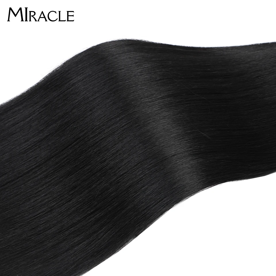 MIRACLE Ariel Straight Synthetic Pony Hair 28 Inch Ombre Brown Colorful Soft Braiding Hair Synthetic Crochet Hair Extensions