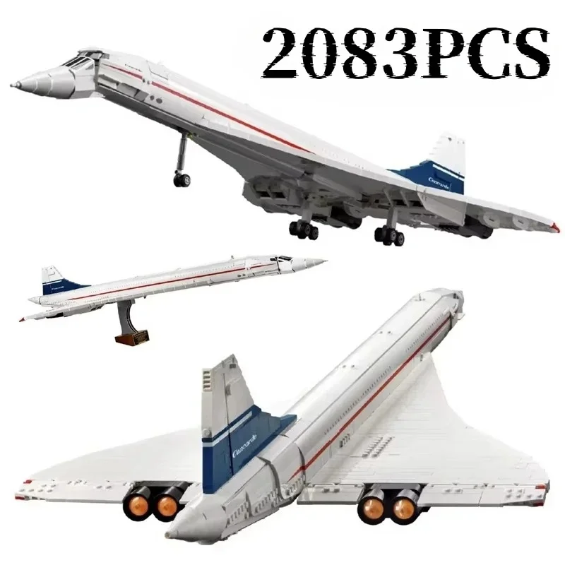 Miniso Disney 2025 neuer 10318 Concorde Flugzeugkompatibler Baustein MOC-Modell 2083 Stück zusammengebautes Spielzeug Geburtstagsgeschenk
