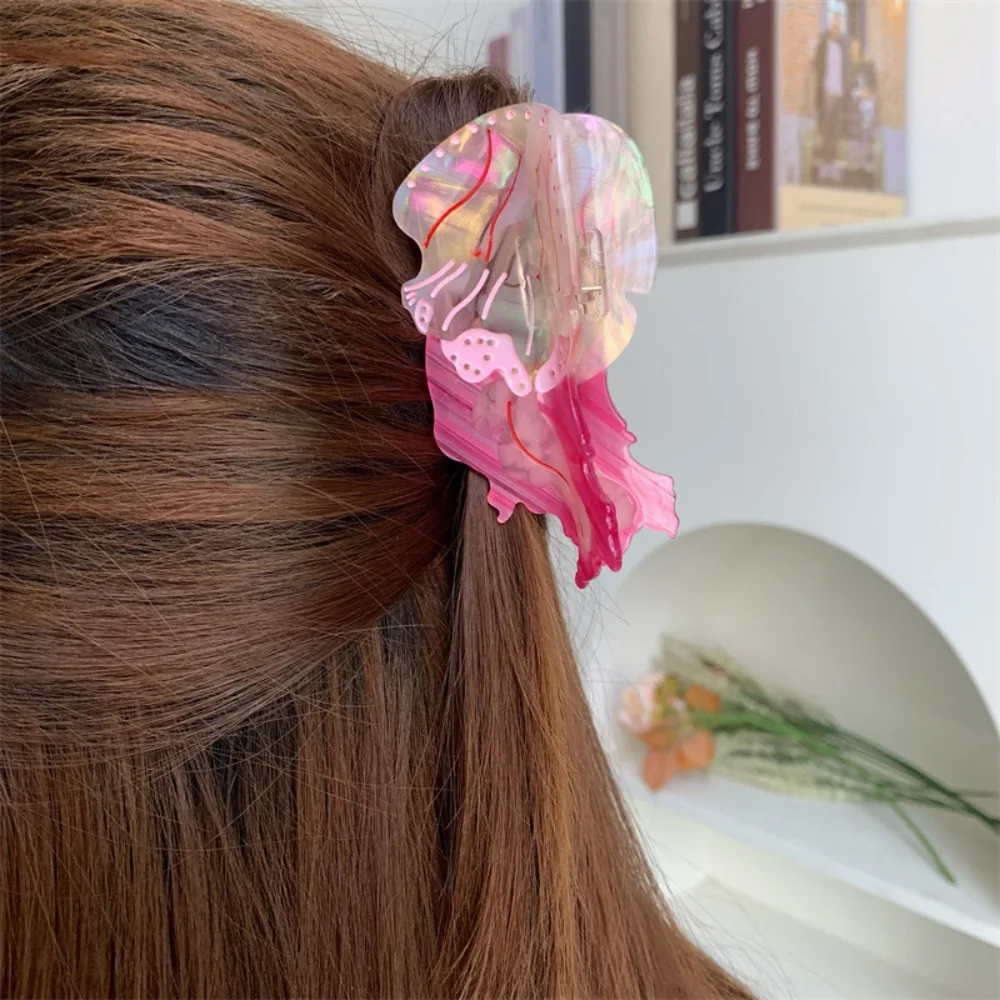 

Trendy Korean Style Jellyfish Hair Claw Acetic Acid Sweet Cartoon Animal Hair Clip Colorful Creative Cute Shark Clip Daily