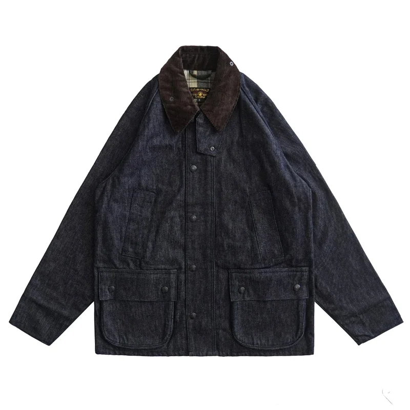 Sauce Zhan Wax-Free Ranger Denim Coat Mens Rustic Terrain Trench Outlander Jacket Regular Fit