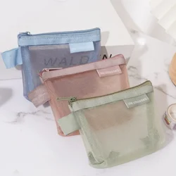 Triangolo maglia Nylon visibile borse portamonete di grande capacità borse porta carte di credito ID custodia chiave auricolare trucco borsa da toilette