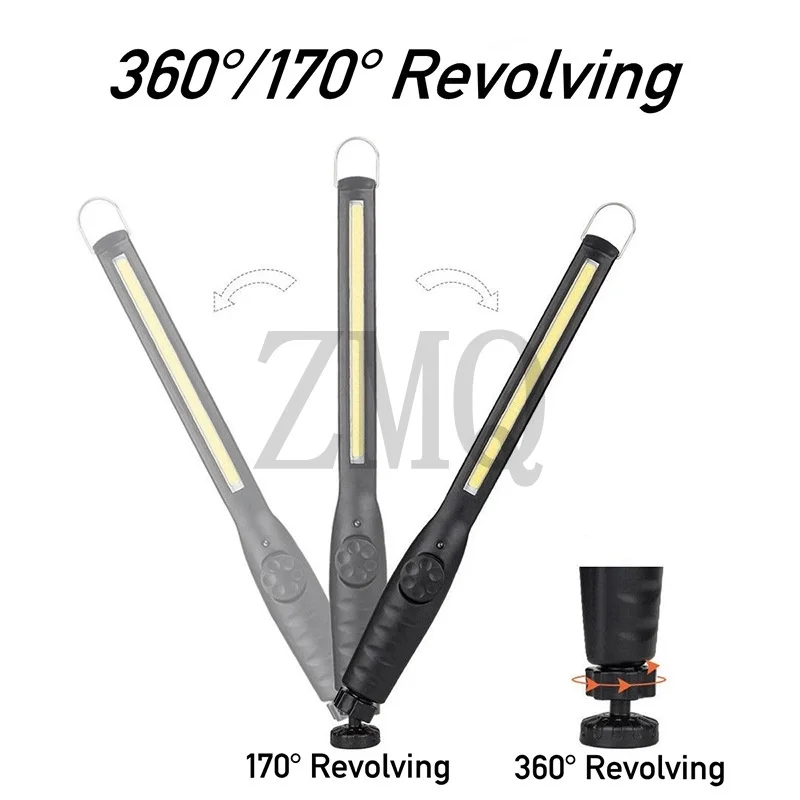Rechargeable COB Work Light - 700LM Brightness Magnetic Base&Hook,Dimmable Emergency Light for Car Repair Inspection Camping