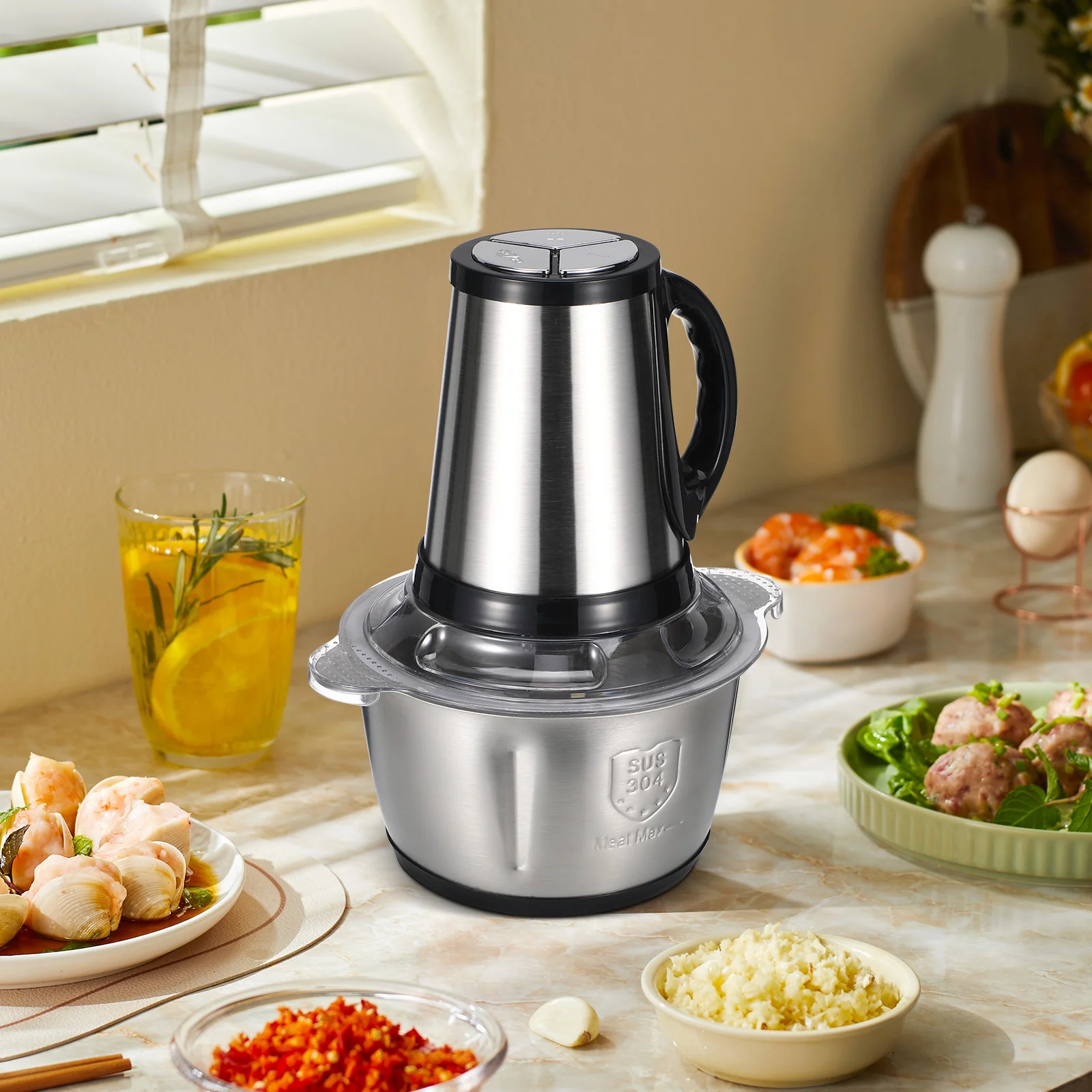 2/3/5L Electric Meat Grinders Food Processor Small Mincer Chopper Vegetable Crusher Slicer Machine With UK