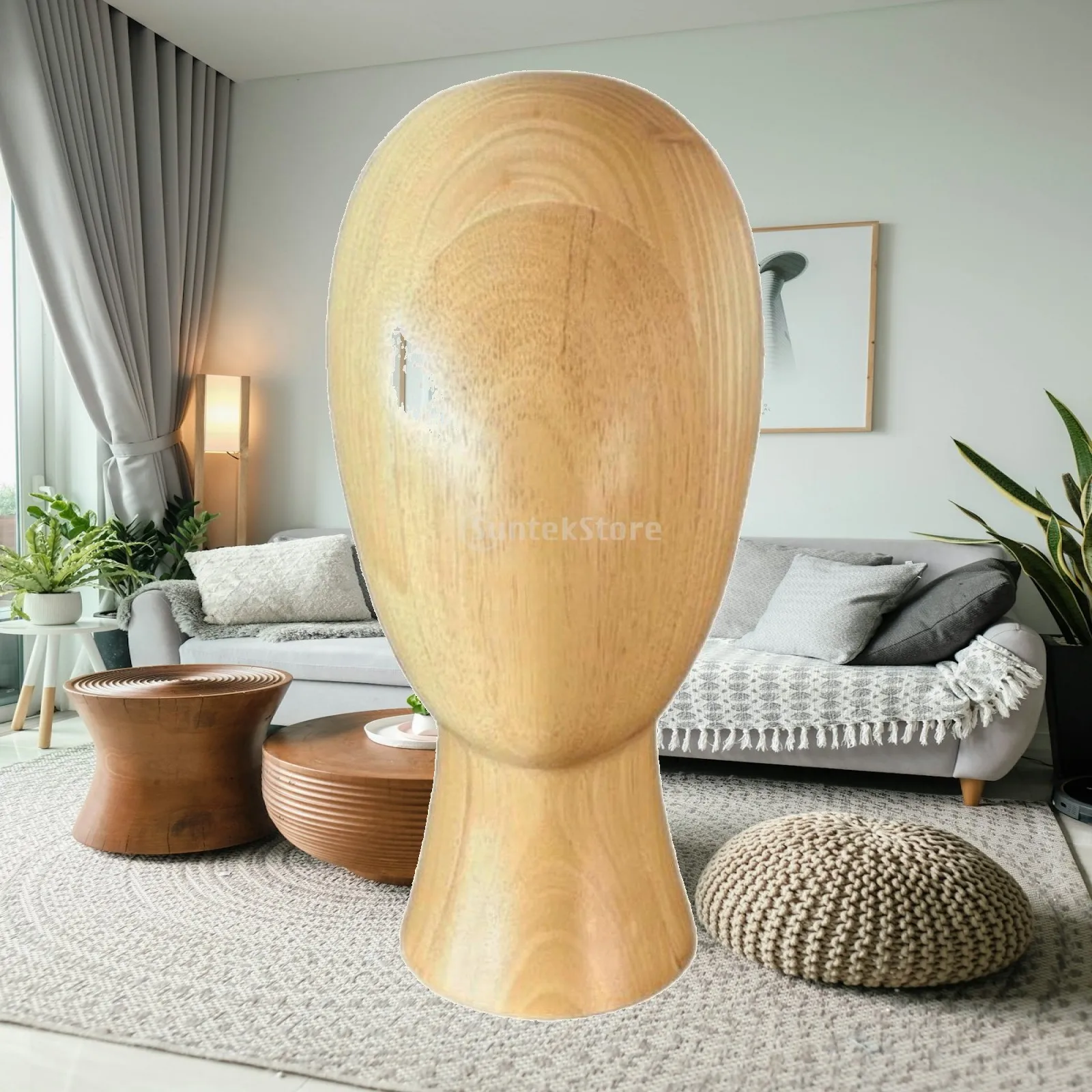 Wood Hat Display Versatile Wooden Mannequin Head Minimalist Design Hairpiece Display Head Form for Retail Store, Closet,