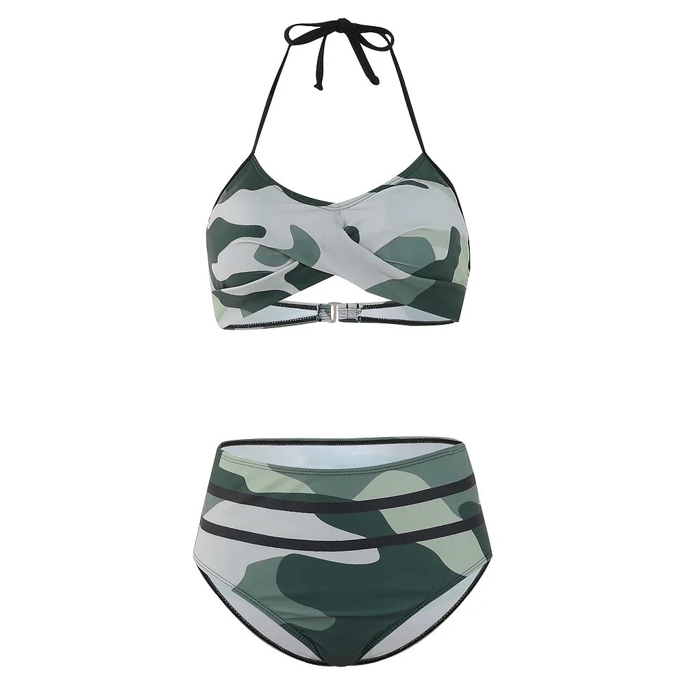 

Women's Basic Sexy Strappy Strapless Bikini Swimwear High Quality Beach Resort Dazzling Printed Swimwear S-5XL