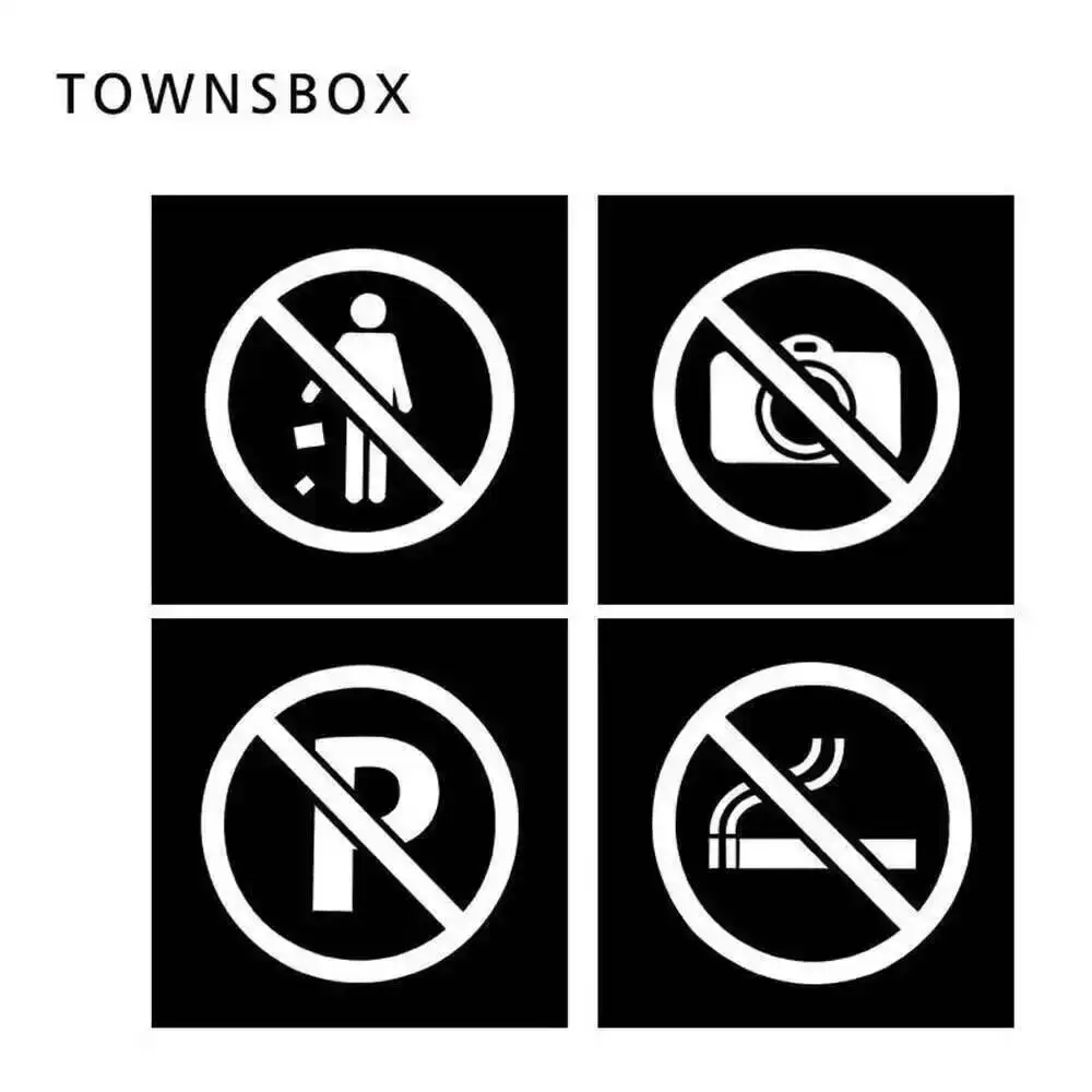 

Smoking Acrylic No Signage Plate No Parking Sign Wall Sticker No Photo Sign Wall Sticky 3d Floating Wall Mounted Acrylic Black