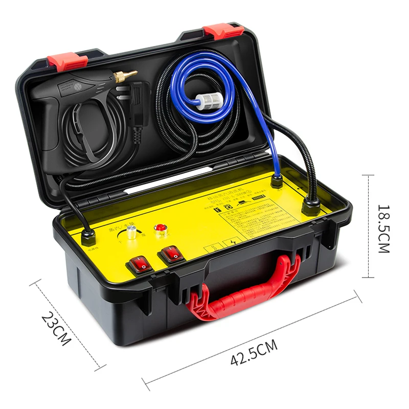 เครื่องทำความสะอาดด้วยไอน้ำแรงดันสูงอุณหภูมิสูงเครื่องทำความสะอาดห้องครัว3KW เครื่องปรับอากาศขนาด4/5บาร์ทำความสะอาดรถ