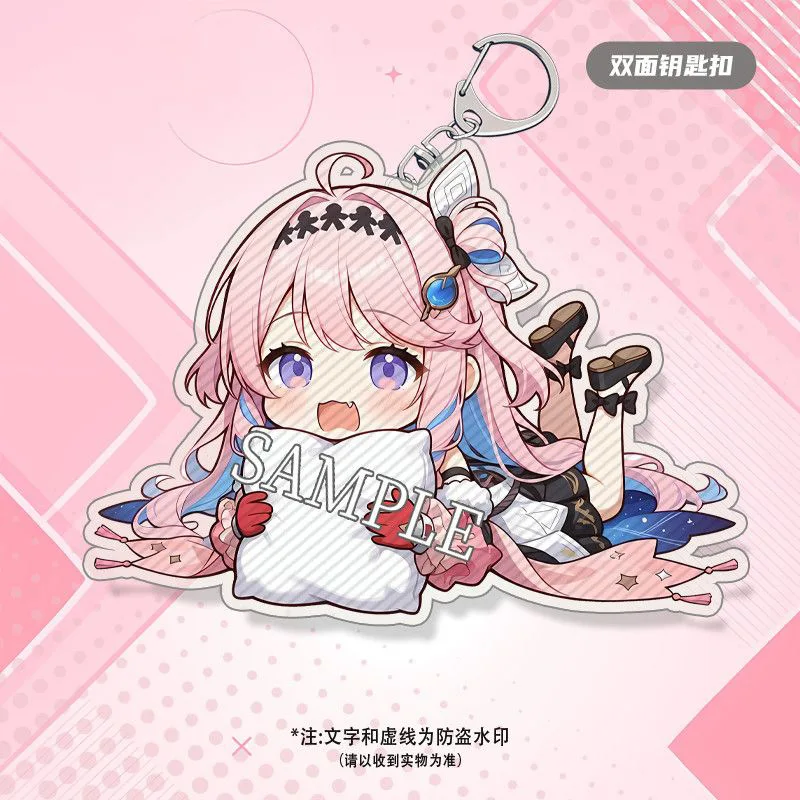 Game Wuthering Waves Standee Figure Denia Acrylic Keychain Q-version Cartoon Cute Expression Bag Pendant Charms Christmas Gift