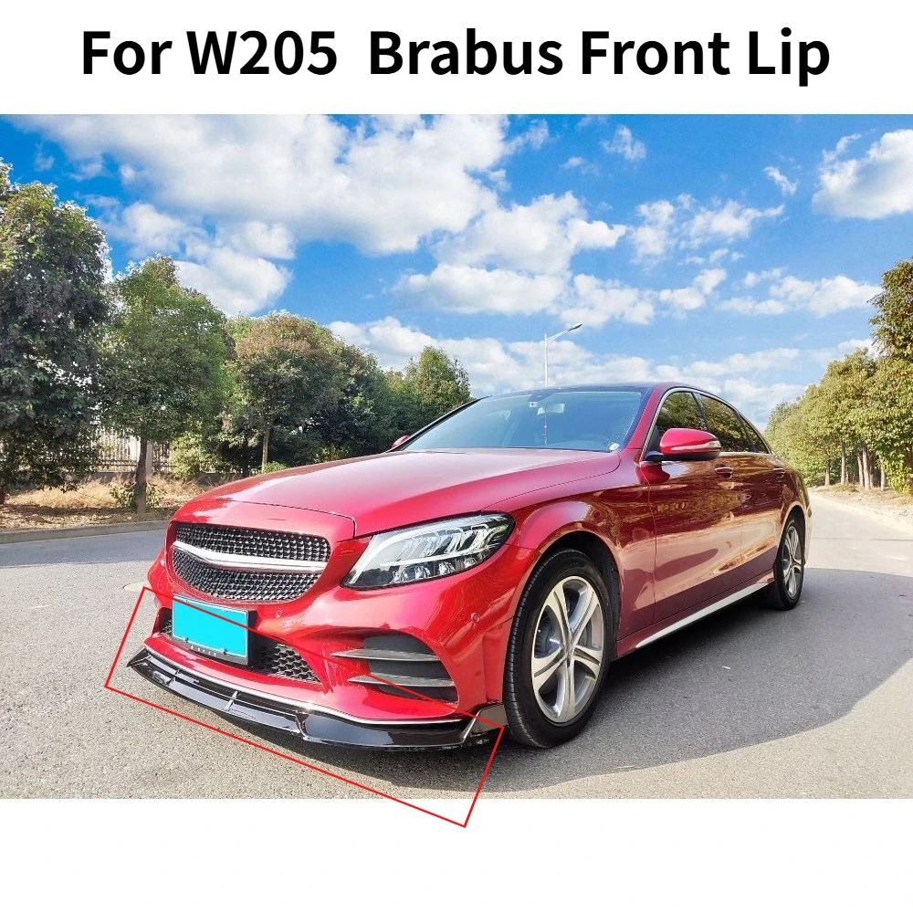 

for Mercedes Benz C Class W205 Front Bumper Lip Spoiler Rear Trunk Wing 2015-2021 Gloss Black AMG Style Body Kit Splitter 3Pcs