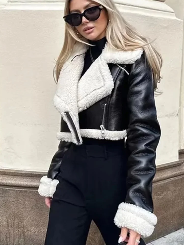 HH Cappotto caldo spesso da donna Vintage Solido Cerniera frontale Collo con risvolto Giacche a maniche lunghe Autunno Inverno Donna Capispalla casual