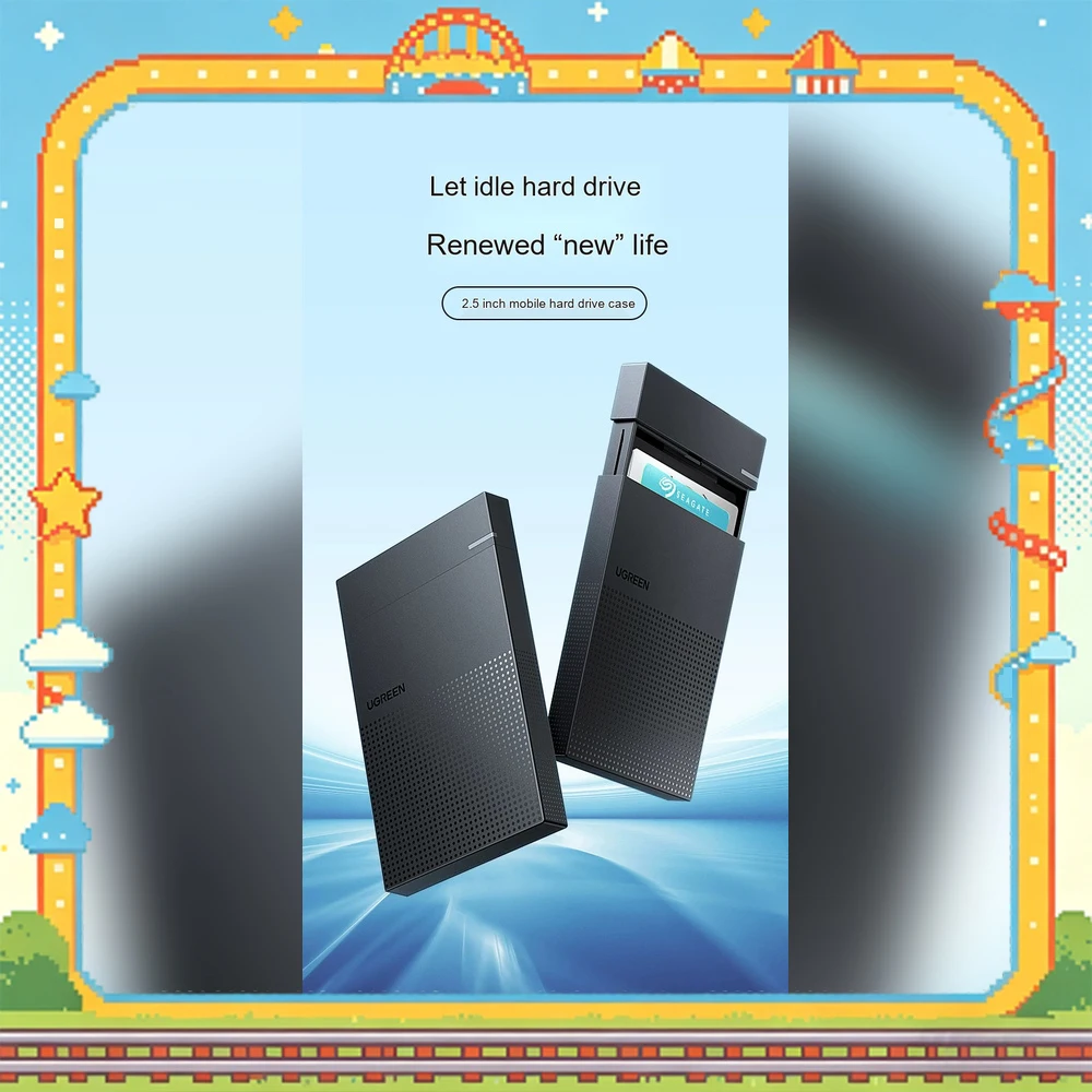 UGREEN 30725 CM471 2.5 Inch SATA HDD Enclosure USB 3.0 5Gbps External Hard Drive Case for SSD HDD