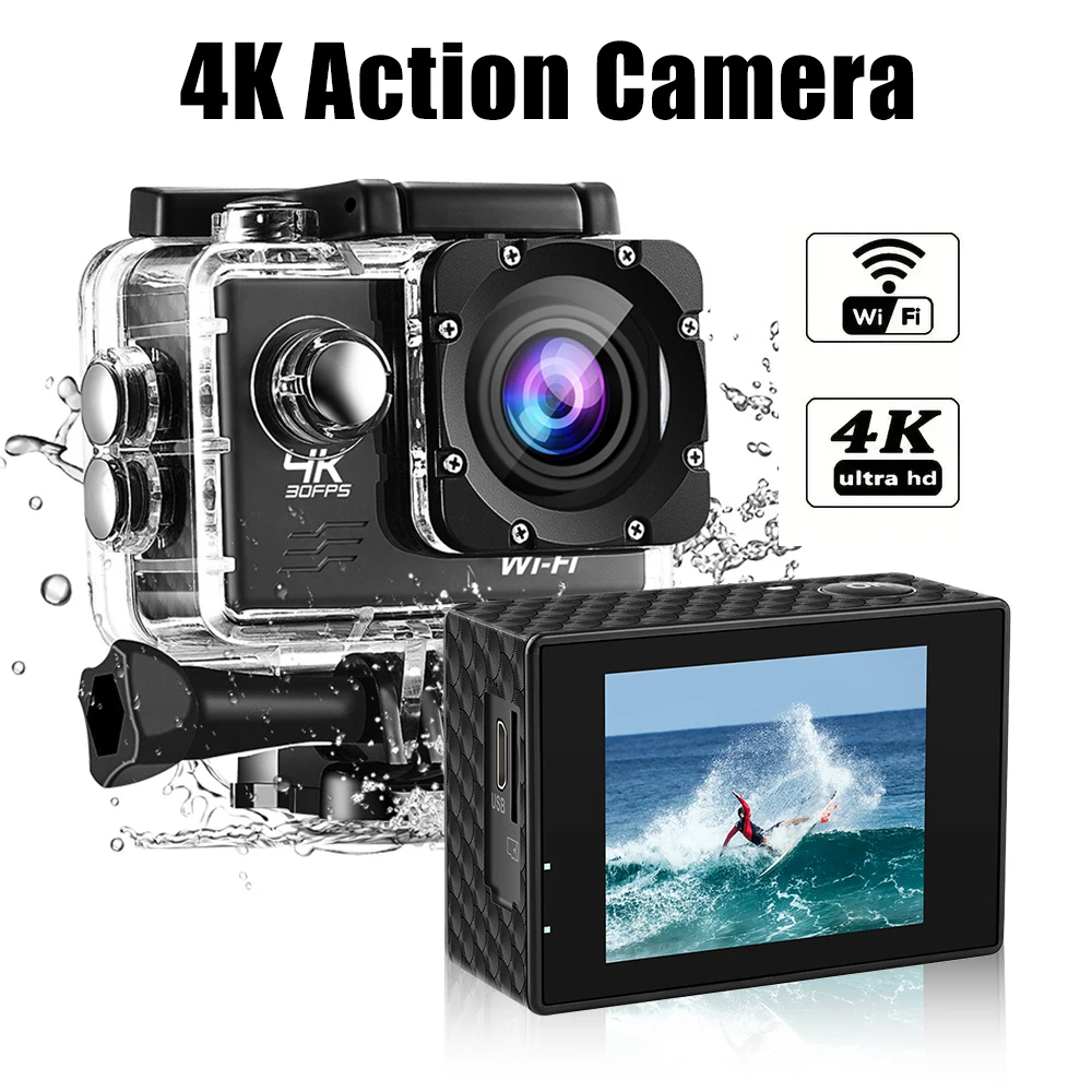 Action Camera AT-Q1 Ultra HD 4K30FPS 16.0MP Wi-Fi 2.0