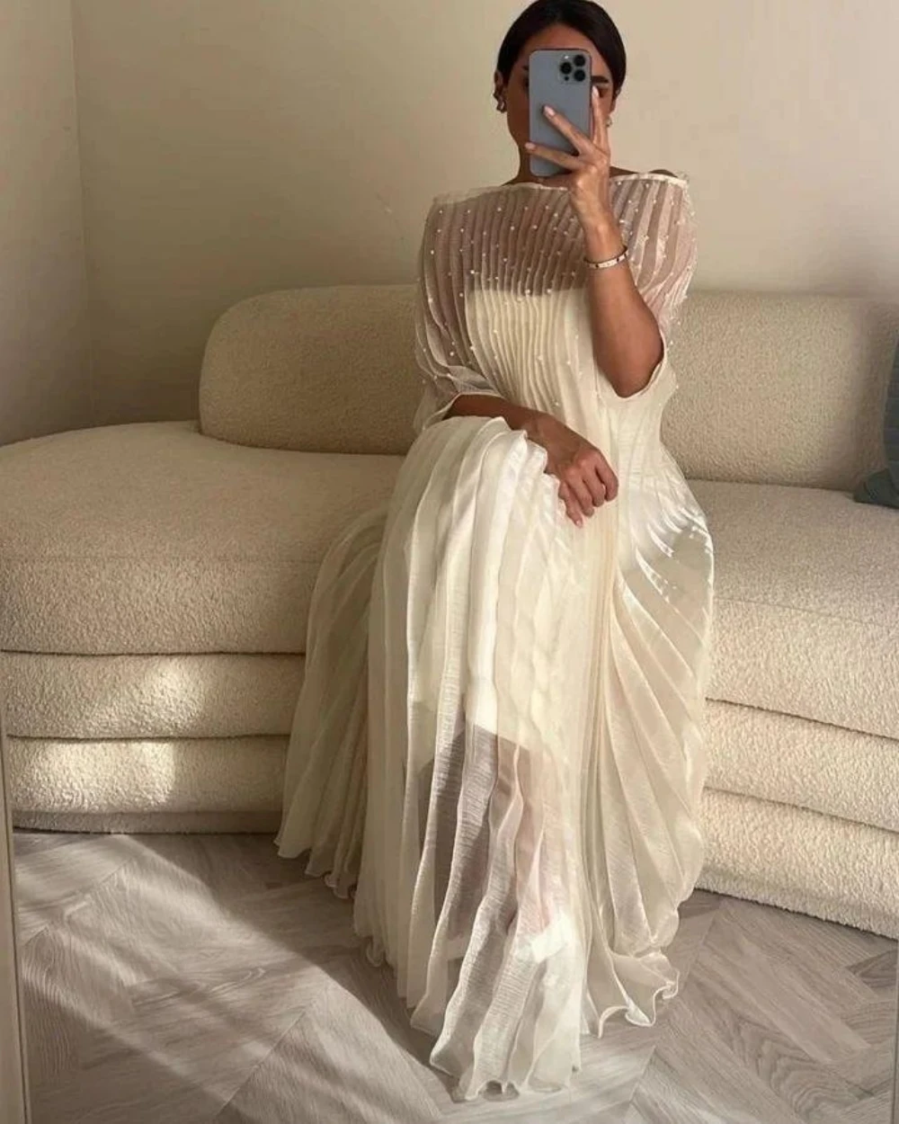 

Fashionvane Vestidos Prom Dresses Strapless Long Elegant Party Evening Gowns Beaded Pleats Wraps Saudi Arabia Women Wear Dress