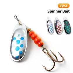 Fishing Lure Spinner Bait 1/3pcs 3.4g/4.2g/6.6g/9.8g/13.2g with Treble Hook Metal Spoon Lure Hard fishing lure Fishing Tackle