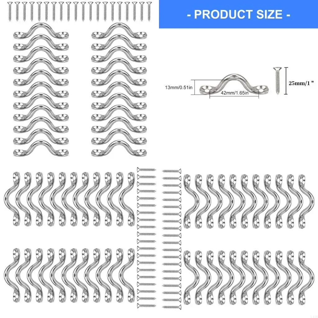 22 Items Strong Wall Fix U Circles Industrial Strength Ceiling Straps with Securing Screws Upgrades for Indoor Outdoor Use L43B