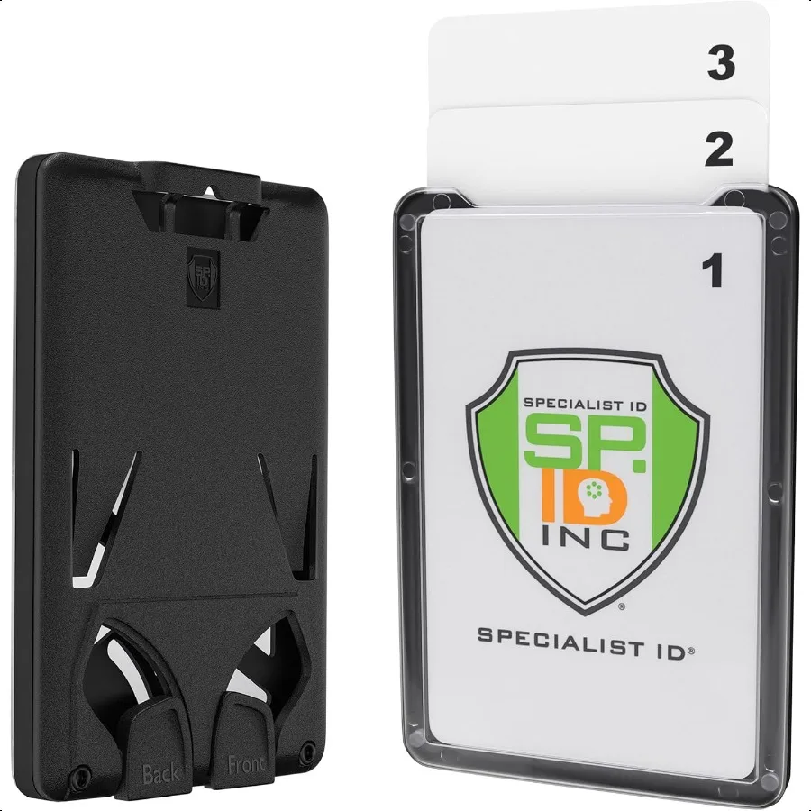 

2 Pack 3 Card Badge Holder Up to Three ID Badges Heavy Duty Vertical Rigid Hard Plastic Case for Multiple Cards Polycarbonate T