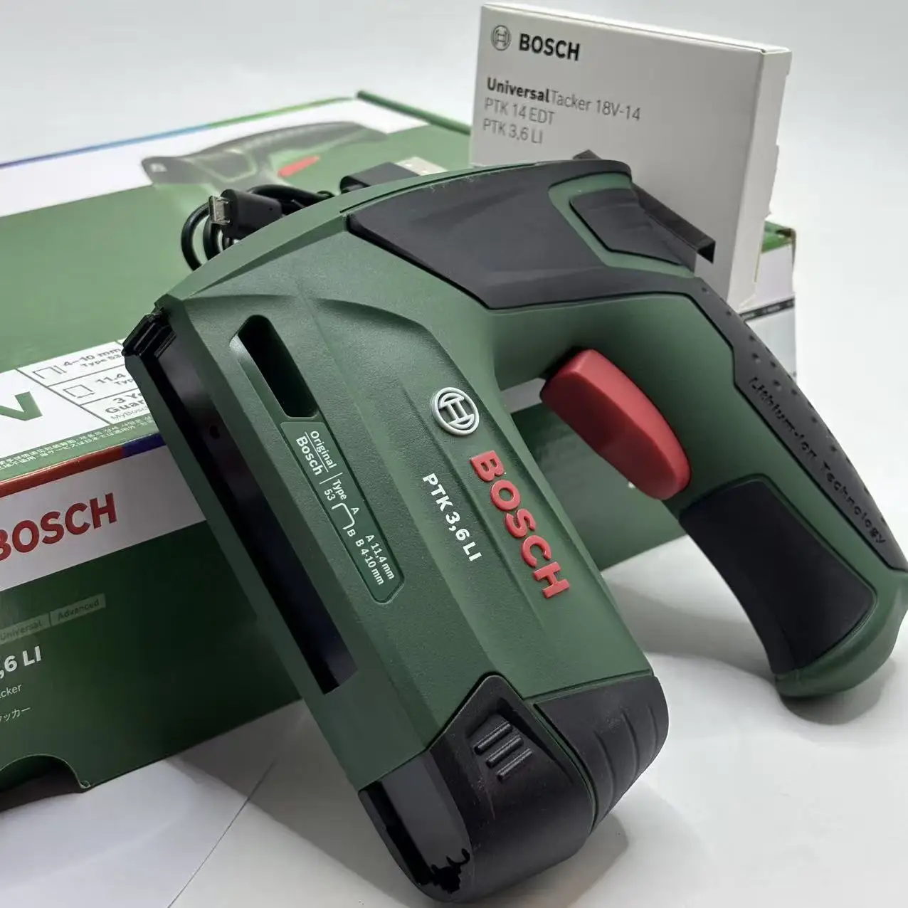 Bosch PTK 3.6 Li Cordless Nail Gun  Fine Nails Tacker Furniture Staple Gun for Frame Staple Woodworking Diy Upholstery