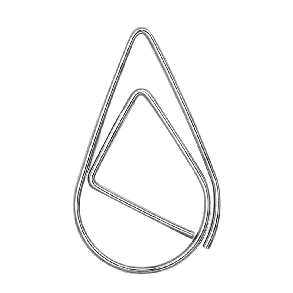

50Pcs Paper Clips Water Drop Shape Metal Bookmark Clip for Notes Photos Cards Sorting Creative Paper Clamp Home