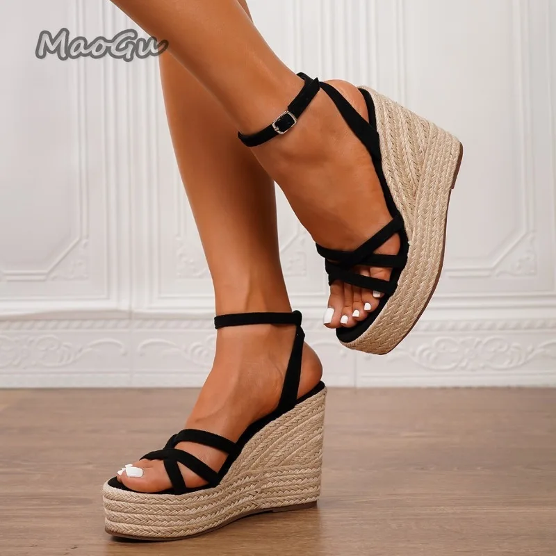 

Women Wedges Espadrille Sandals Chunky Sole Platform Shoes Ladies Summer Fashion Sandals Casual Outdoor Beach Zapatos Mujer
