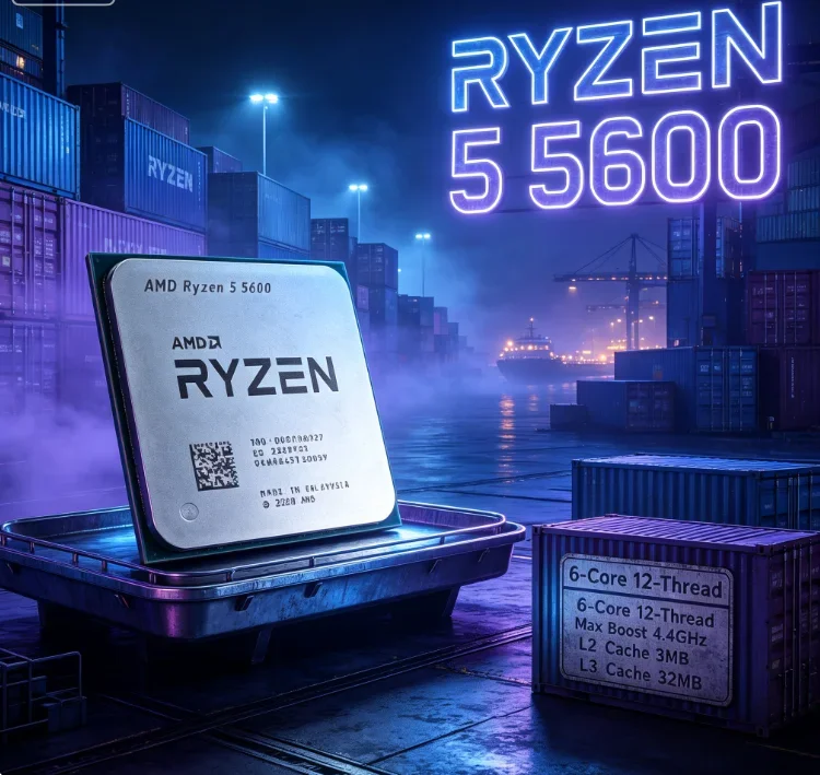 High Performance Gaming Desktop CPU AMD Ryzen 5 5600 6 Core 12 Thread 3.5GHz AM4 Socket 65W Multitasking Processor Without Box