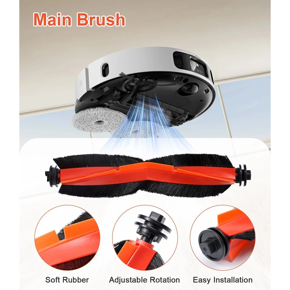 UNCL لشاومي X20 +/X10 +/Dreame L10s Ultra/L10 Ultra/L10 Prime جهاز آلي لتنظيف الأتربة فرشاة جانبية رئيسية أكياس ممسحة فلتر Hepa