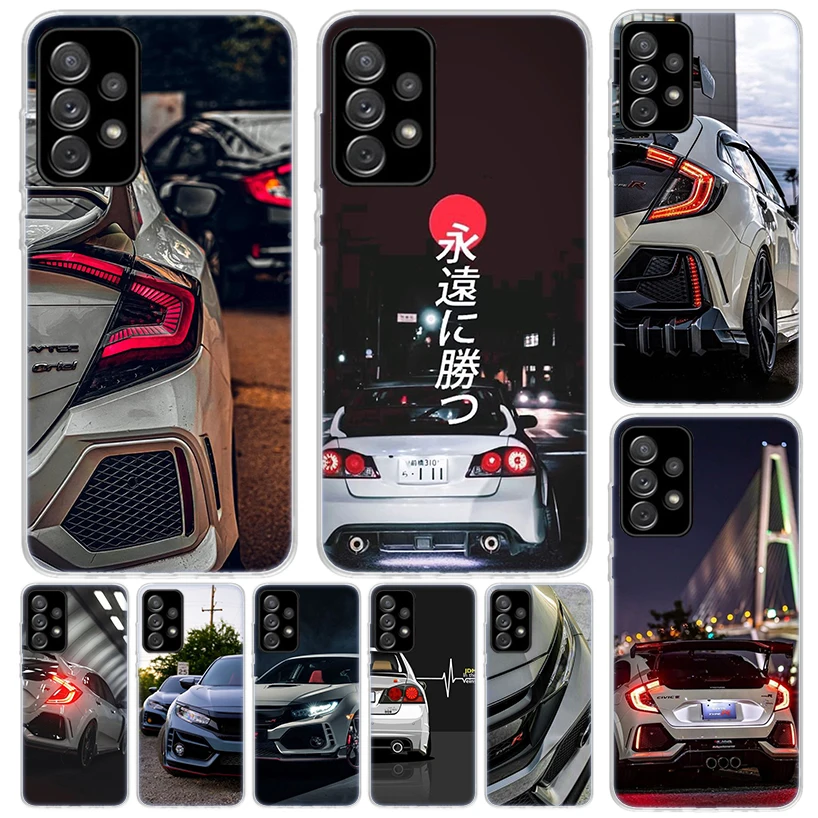 JDM Type R Civic Sport Car Phone Case For Samsung Galaxy A15 A14 A54 A13 A53 A12 A52S A55 A22 A23 A24 A32 A33 A34 A25 A35 A03S A