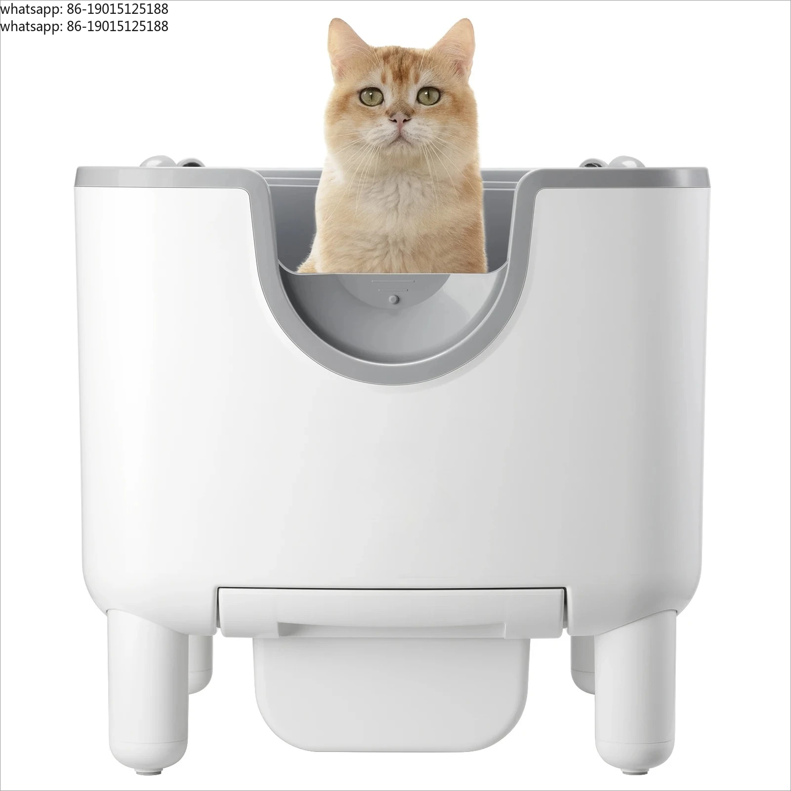 F6 Self-Cleaning Litter Box - Open-Top Automatic Cat Litter Box with Odor Control, Safety Features, and Easy Maintenance
