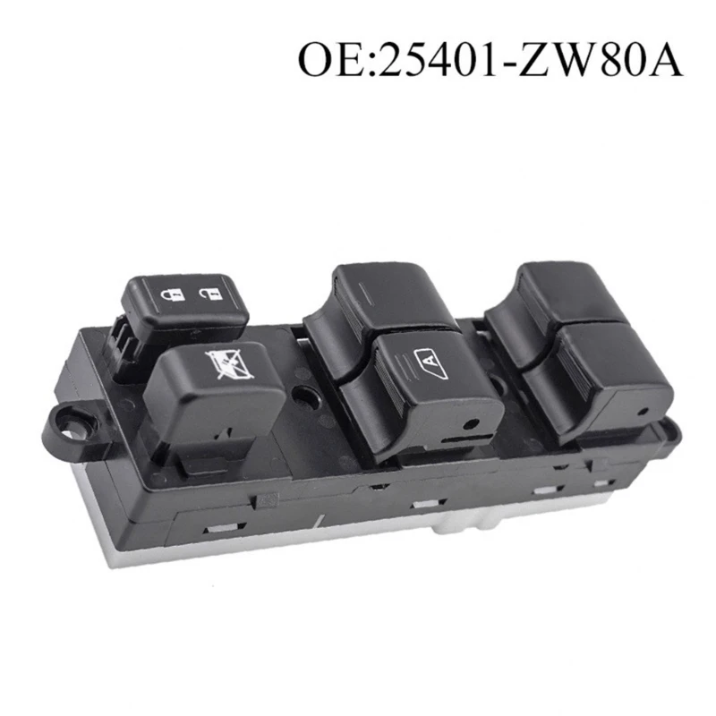 QM82 Car Power Window Switch 25401ZW80A Replacement Electric Power Window Control Switch for 2009-2012